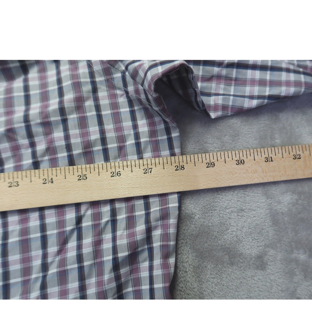 Jos A Bank Reserve XXL Shirt Men's Purple Blue Plaid Egyptian Cotton Traditional - Picture 7 of 8